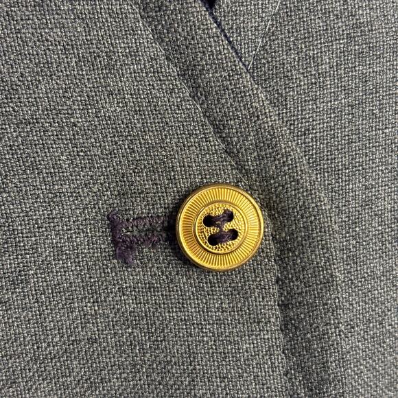 Reversible Mens Navy Blue/Grey/Burnt Orange Vest Gold Buttons Size Medium Preppy - Picture 7 of 15